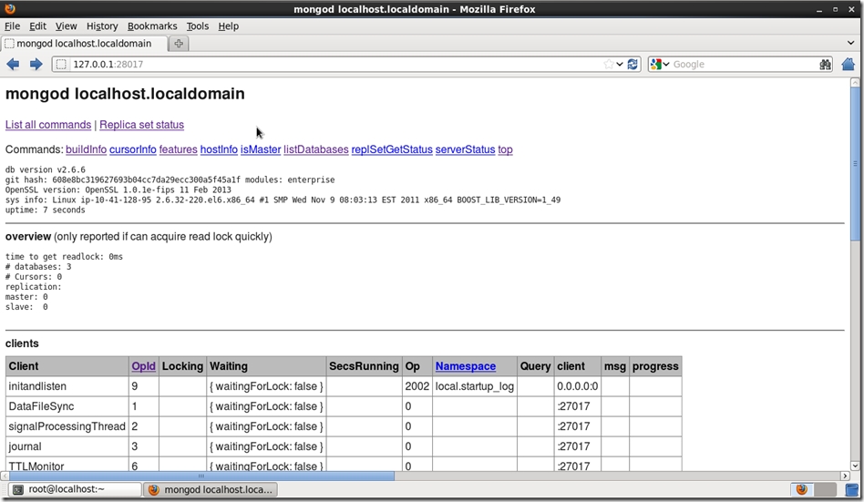 【MongoDB学习笔记11】MongoDB的WEB界面