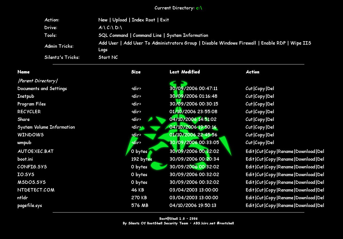 漂亮的aspx木马（root@shell)