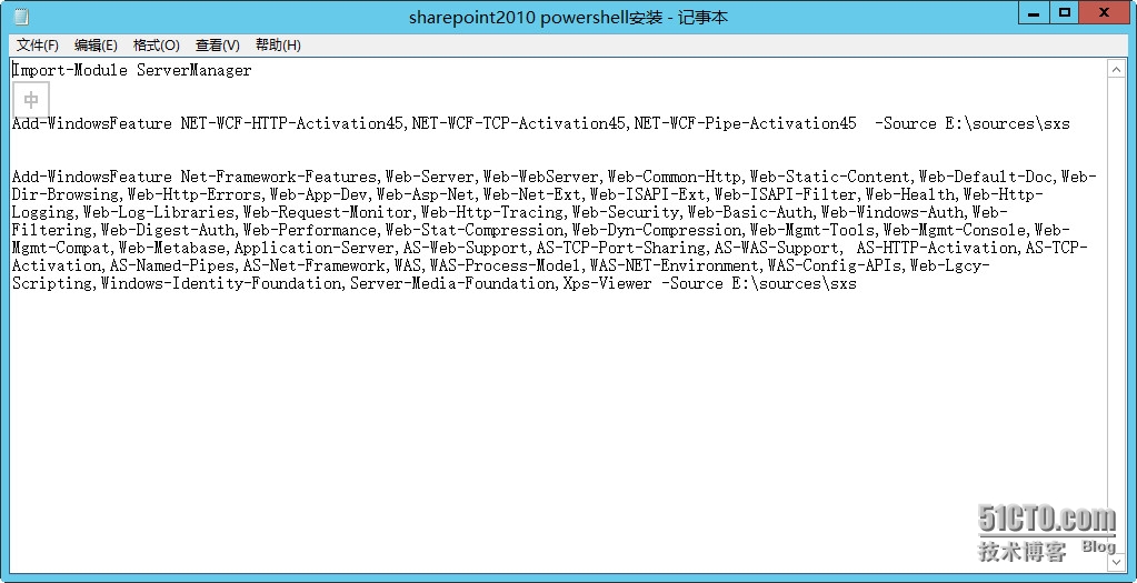 Sharepoint server 2010 Power shell安装必备组件