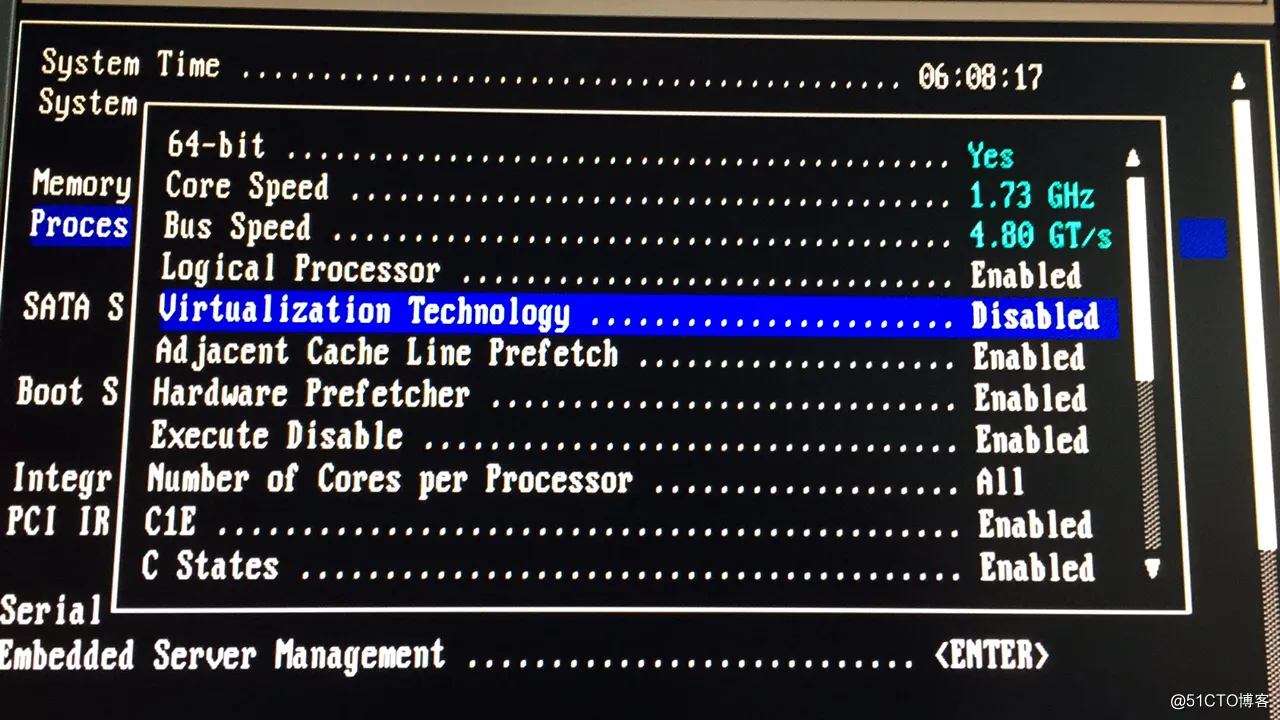 vsphere 虚拟机安装系统提示不支持64位