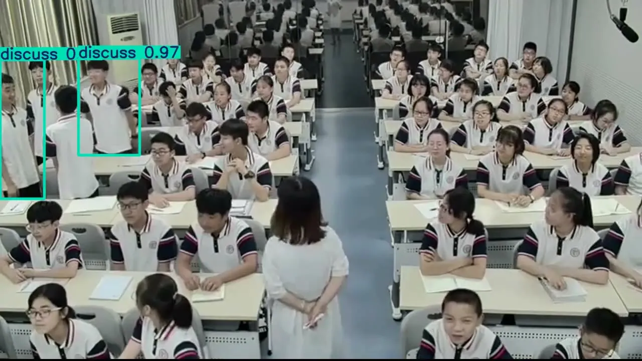 学生课堂行为检测数据集5.99 模型验证结果截图。