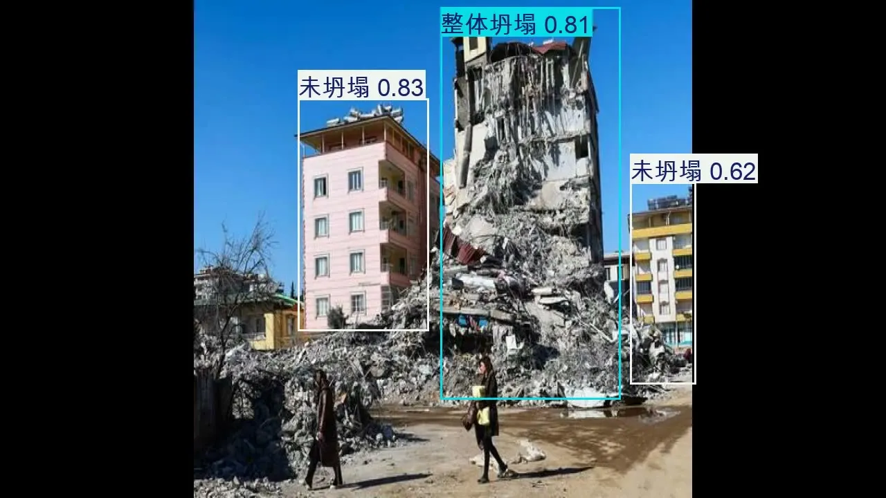 建筑物坍塌程度检测数据集 模型验证结果截图