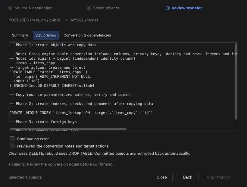 执行前审核目标 SQL