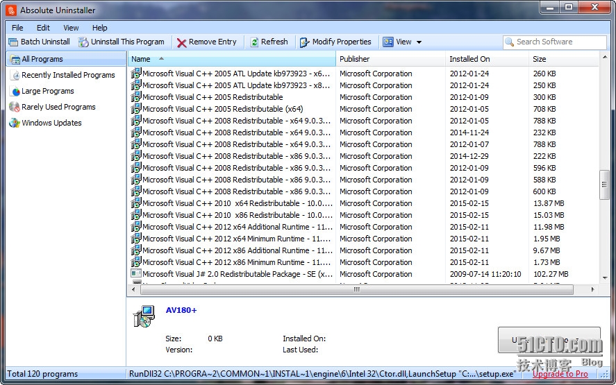 Absolute Uninstaller是类似于标准的Windows添加/删除卸载工具