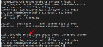 Linux添加数据盘df -h 查看容量与实际磁盘容量不一致