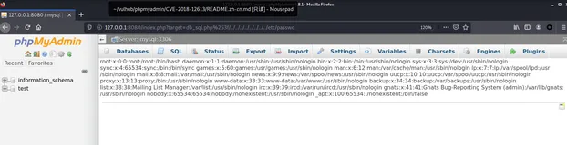 CVE-2018-12613 phpmyadmin 4.8.1 远程文件包含漏洞