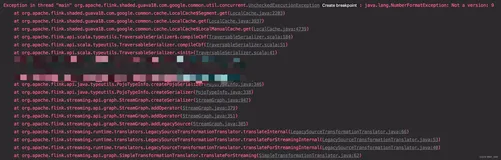 Flink / Scala - java.lang.NumberFormatException: Not a version: 9