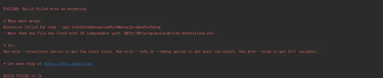 &gt; More than one file was found with OS independent path &#39;META-INF/proguard/androidx-annotations.pro&#39;