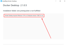 ɹDocker Desktop requires Windows 10 Pro or Enterprise version 15063 to run.