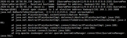 zookeeper集群搭建之NoRouteToHostException: 没有到主机的路由 (Host unreachable)