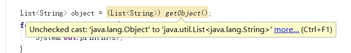 Unchecked cast: java.lang.Object to java.util.List问题的解决