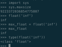 Python 3 int 型最大值，float 型最大值