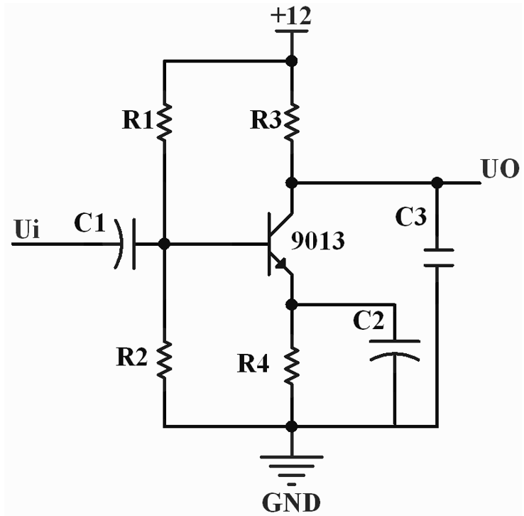 图2  单极共射阻容耦合电路