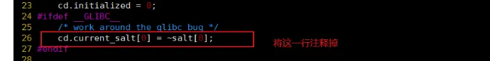 安装nginx：src/os/unix/ngx_user.c:26:7: error: ‘struct crypt_data’ has no member named ‘curren