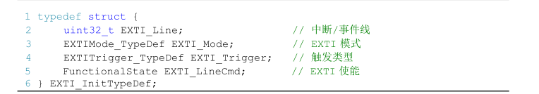 中断事件结构体