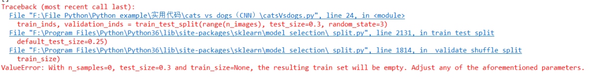 成功解决ValueError: With n_samples=0, test_size=0.3 and train_size=None, the resulting train set will be