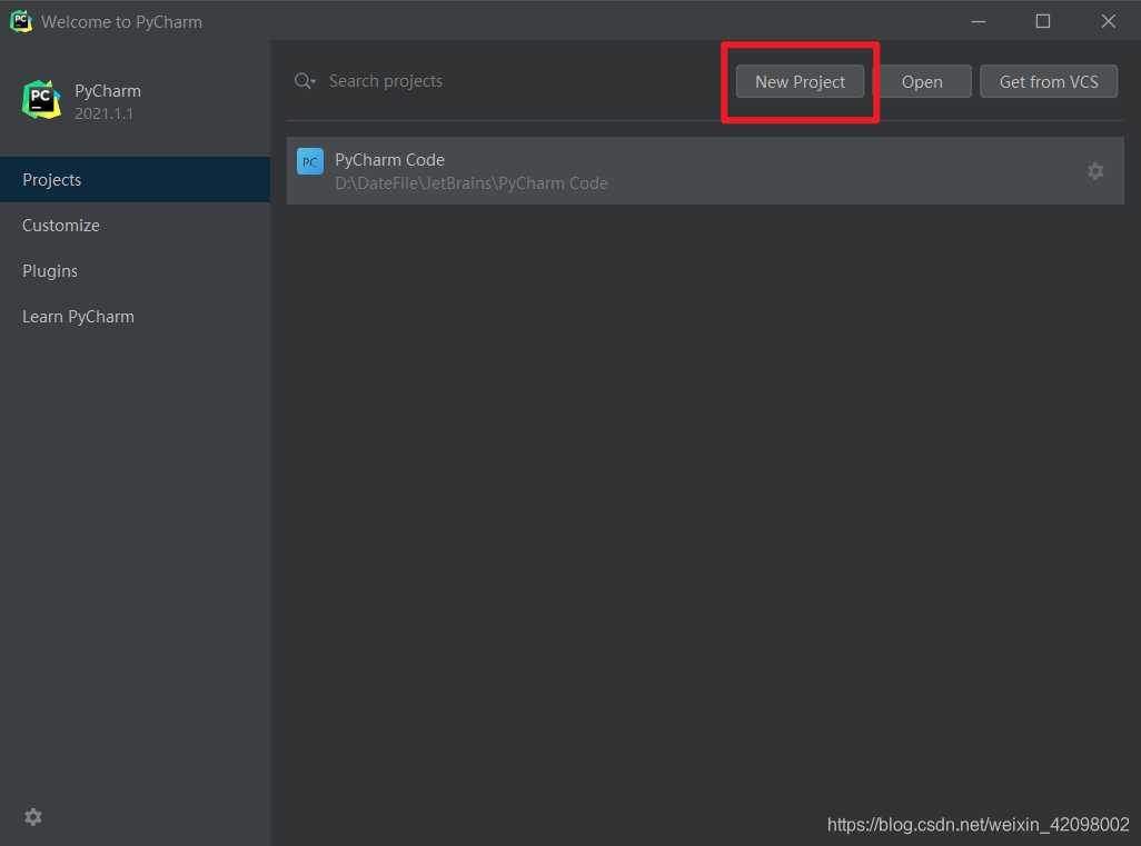 点击New Project 点击New Project
