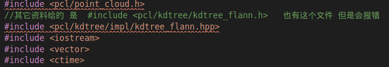 在pcl中通过kd tree 实现 快速邻域搜索