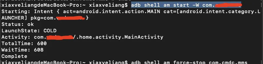 adb shell 查询App启动时间