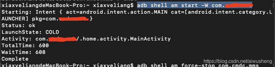adb shell 查询App启动时间 adb shell 查询App启动时间