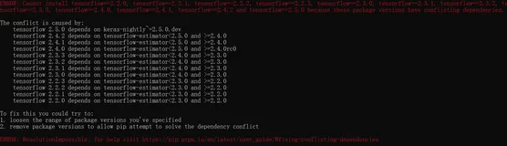 成功解决To fix this you could try to: 1. loosen the range of package versions you‘ve specified ​​​​​​​