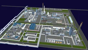 Threejs渲染obj+mtl模型源码，3D工厂模型