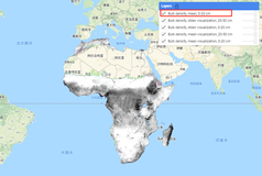 Google Earth Engine ——2001-2017年非洲土壤深度为 0-20 厘米和 20-50 厘米时的体积密度 ＜2 毫米分数，预测平均值和标准偏差数据集