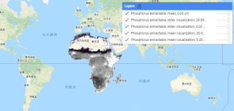 Google Earth Engine ——2001-2017年非洲土壤在 0-20 厘米和 20-50 厘米的土壤深度处可提取的磷数据，预测平均值和标准偏差