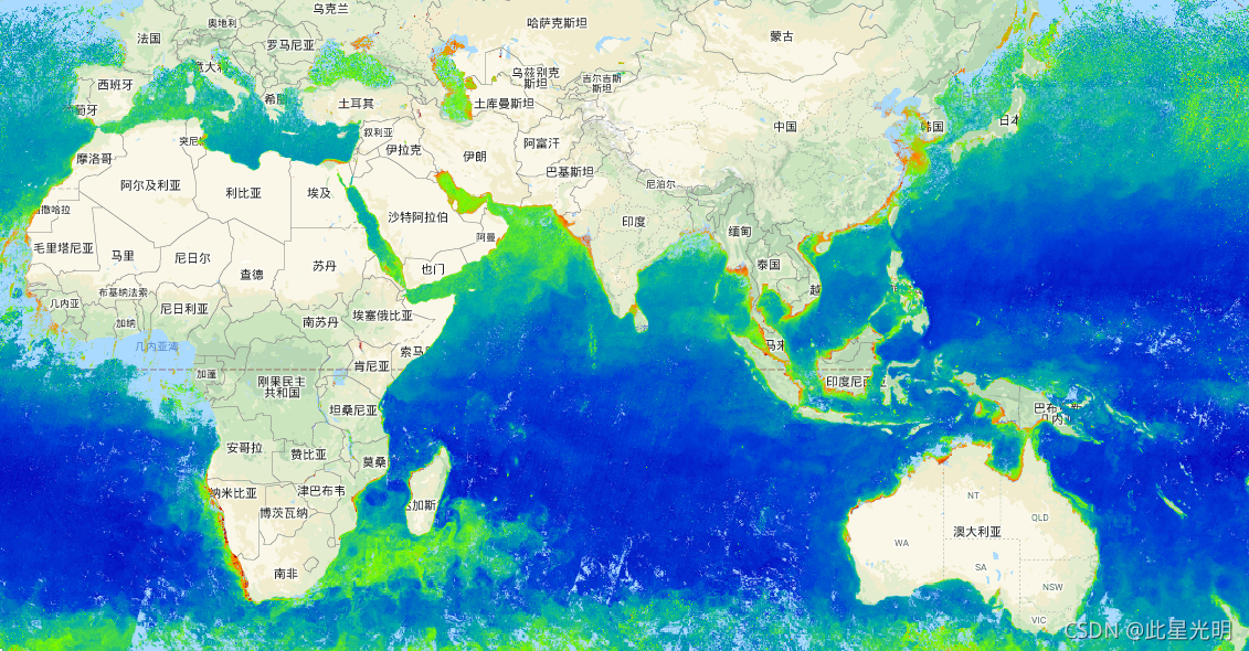 Google Earth Engine ——GCOM-C 进行长期和持续的海表层浮游植物中绿色色素（叶绿素-a）的浓度。数据集（JAXA/GCOM-C/L3/OCEAN/CHLA/V1）
