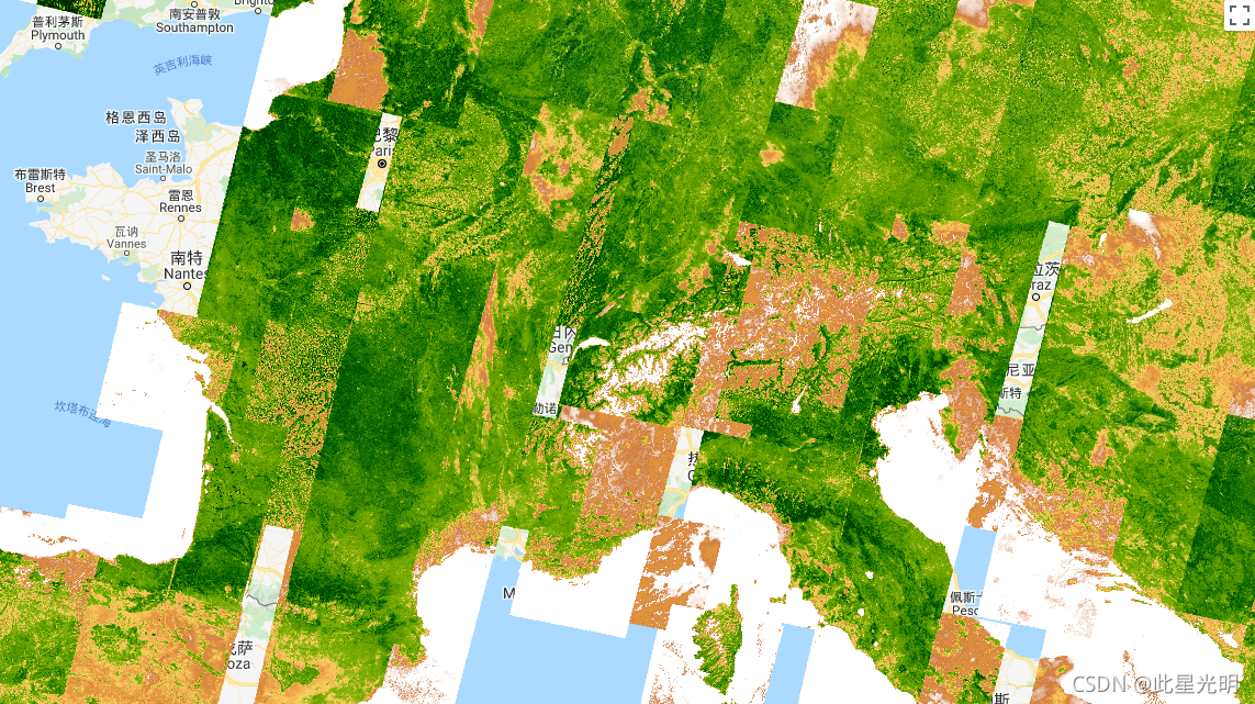Google Earth Engine ——LANDSAT 4系列增强型植被指数EVI指数8天/32天/年际合成数据集