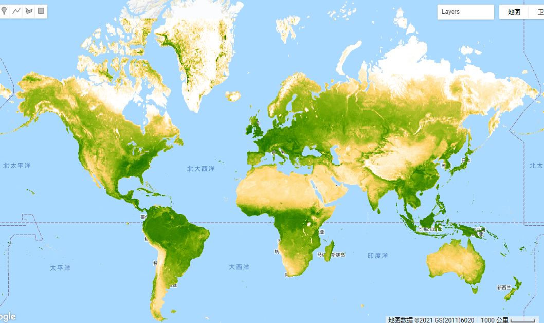 google earth engine——全球增强植被指数(evi)产品的基础数据集是