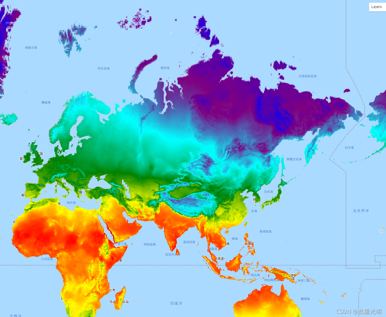 Google Earth Engine——WorldClim V1 Bioclim数据集提供了生物气候变量，这些变量来自于月度温度和降水，以产生更有生物意义的数值。