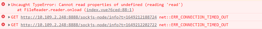 在使用xlsx.js导入文件报错Error: Cannot read properties of undefined (reading ‘read‘) at FileReader.read