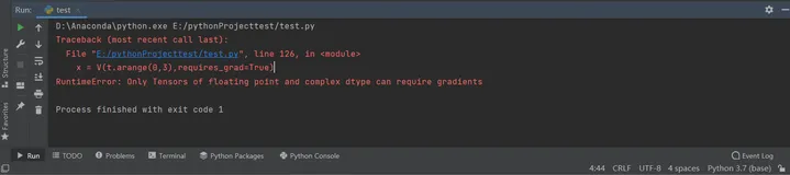 Only Tensors of floating point and complex dtype can require gradients问题解决方案