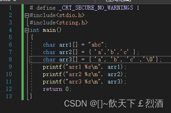 c语言——| 字符串及字符数组的相关易错内容