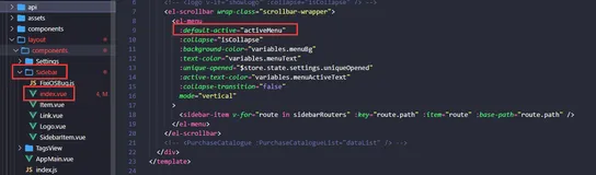 VUE-element-admin之一二级菜单选中状态保持