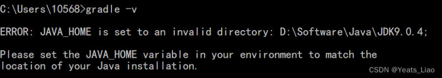 Gradle ERROR: JAVA_HOME is set to an invalid directory: D:\Software\Java\JDK9.0.4；异常处理