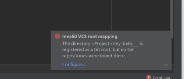 project is registered as a Git root, but no Git repositories were found there