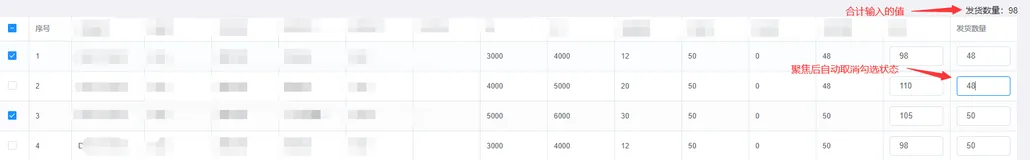 VUE element-ui之table表格中嵌套输入框，且输入框失焦自动勾选当前行