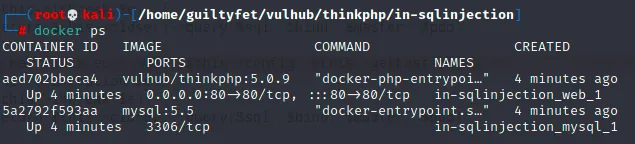 ThinkPHP5 SQL注入漏洞 && 敏感信息泄露