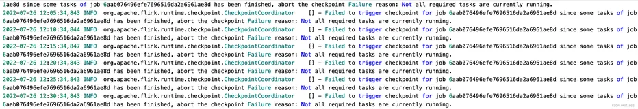 Flink - checkpoint Failure reason: Not all required tasks are currently running