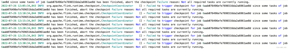 Flink - checkpoint Failure reason: Not all required tasks are currently running