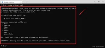 CommandNotFoundError: Your shell has not been properly configured to use ‘conda activate‘.简单解决方案