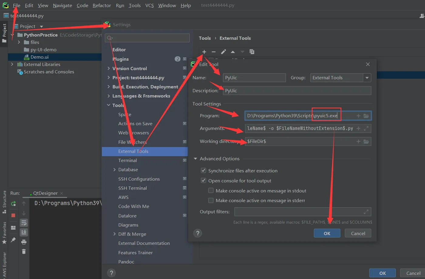 pyuic-pycharm