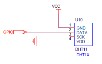 图6-2-1 温度传感器与CC2530部分接口