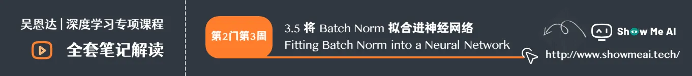 将 Batch Norm 拟合进神经网络 Fitting Batch Norm into a Neural Network