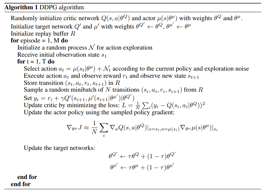 Deep Deterministic Policy Gradient; DDPG