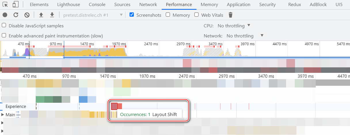 什么是 Chrome 开发者工具 performance 面板 Experience 里的 Layout shift