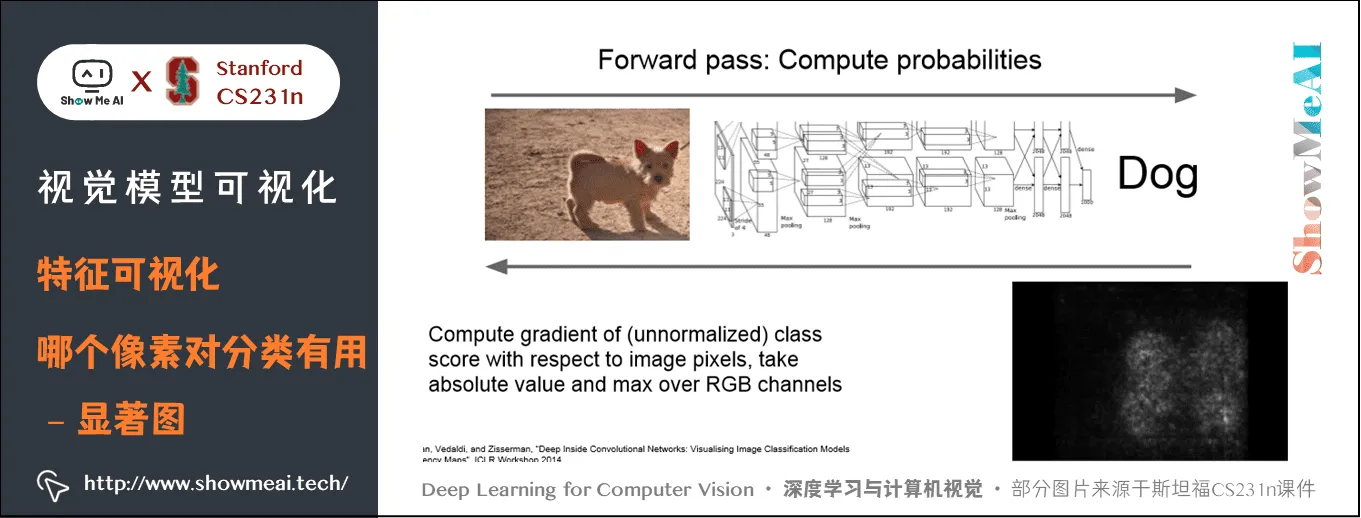 特征可视化; 哪个像素对分类有用 显著图