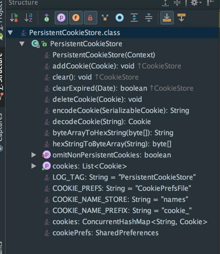PersistentCookieStore的Structure